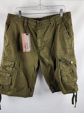 Wenven Shorts Mens 36 Green Work Outdoor Cargo Shorts (36x12) NWT